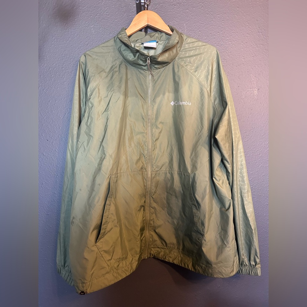 Columbia Olive Green Windbreaker Rain Bomber Men’s XL Jacket